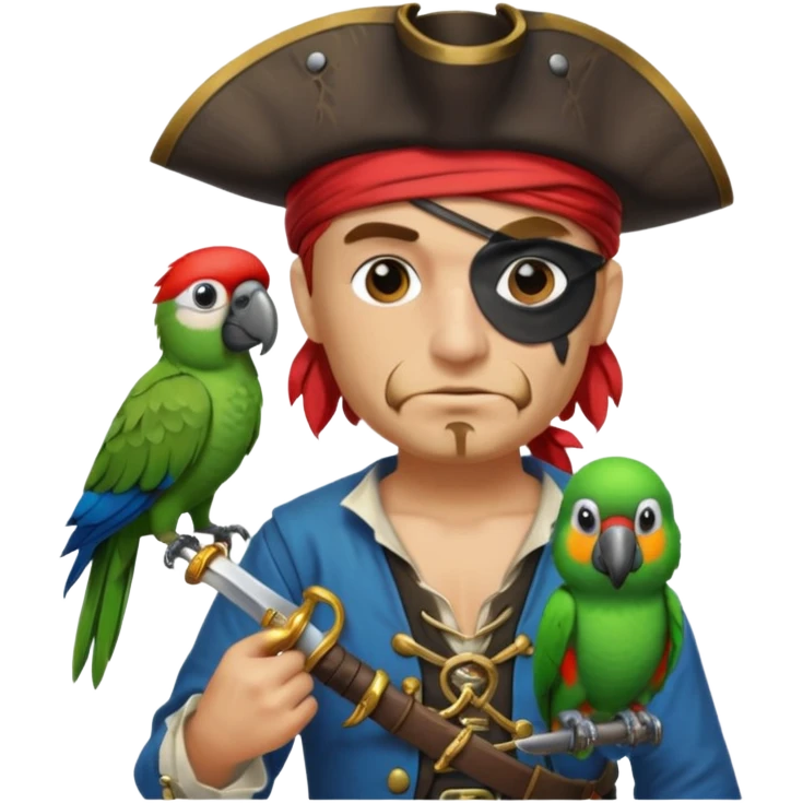 pirate and parrot emoji