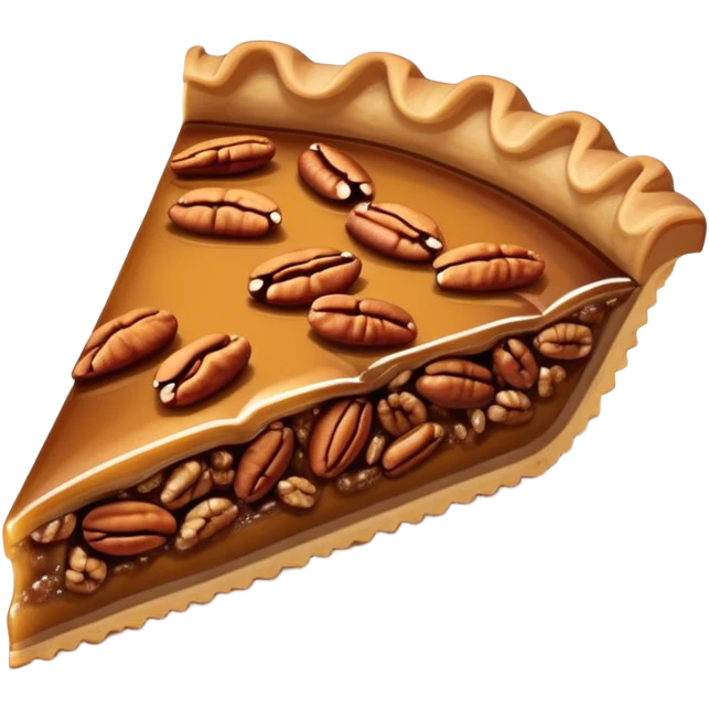 A pecan pie slice emoji