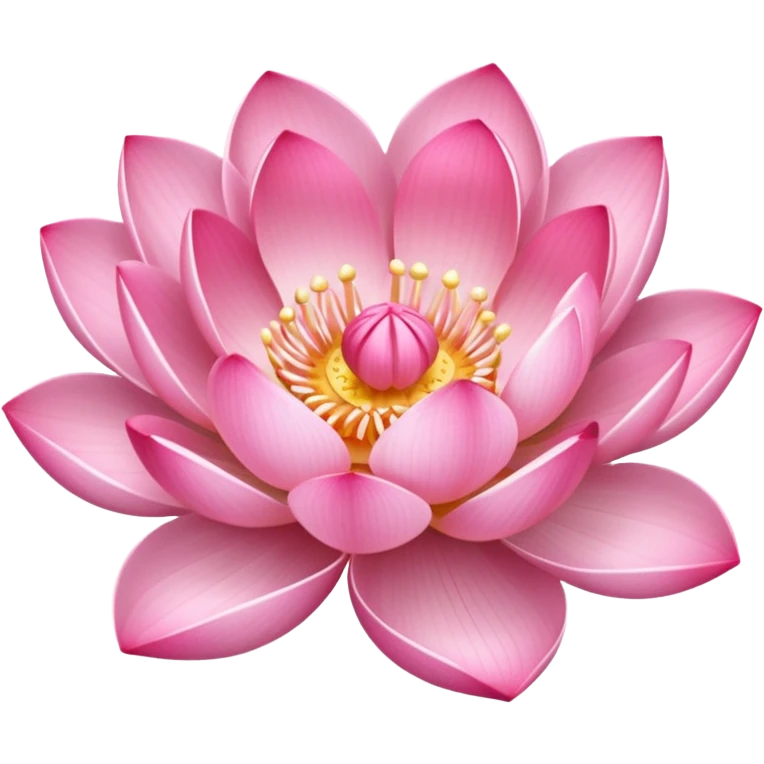 lotus flower with a pink bow on top emoji