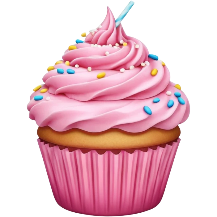 Cupcake with pink icing emoji