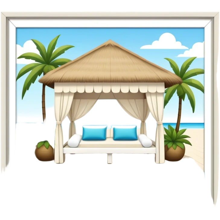 White, large poolside cabana emoji