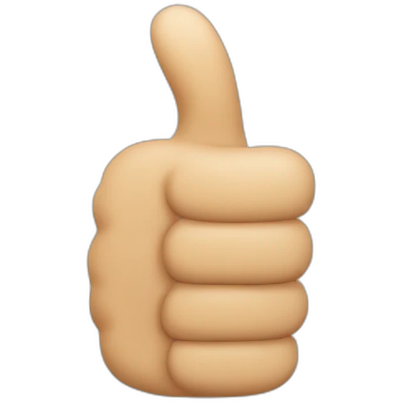 thumbs up with very long thumb emoji
