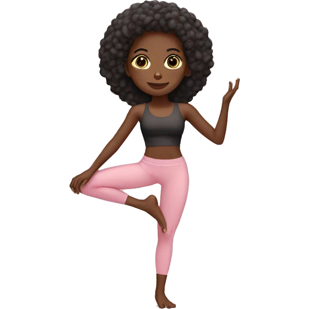 Black yoga girl light pink clothes  emoji