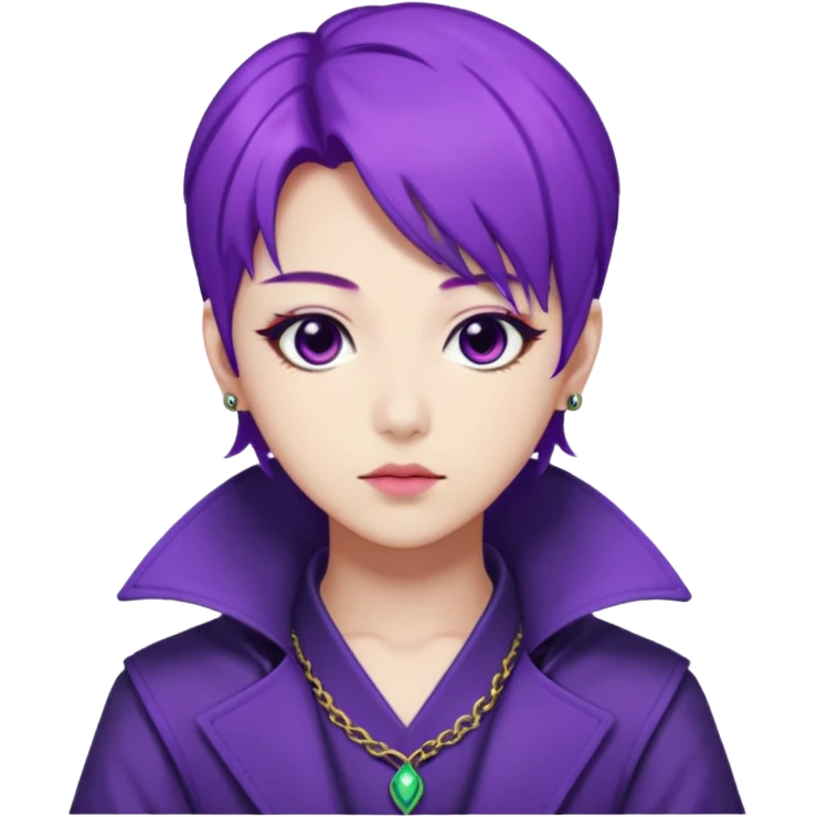 Rumi from K-pop demon hunters purple hair emoji