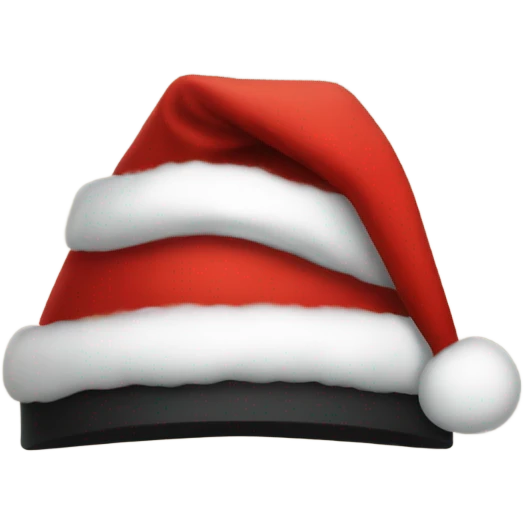 A hat that looks like santa’s hat only black emoji