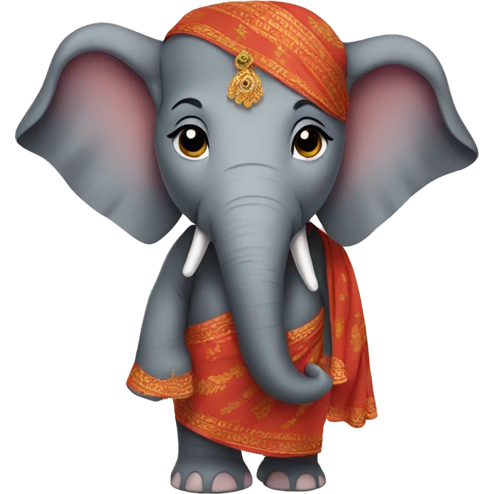 Elephant in a sari emoji