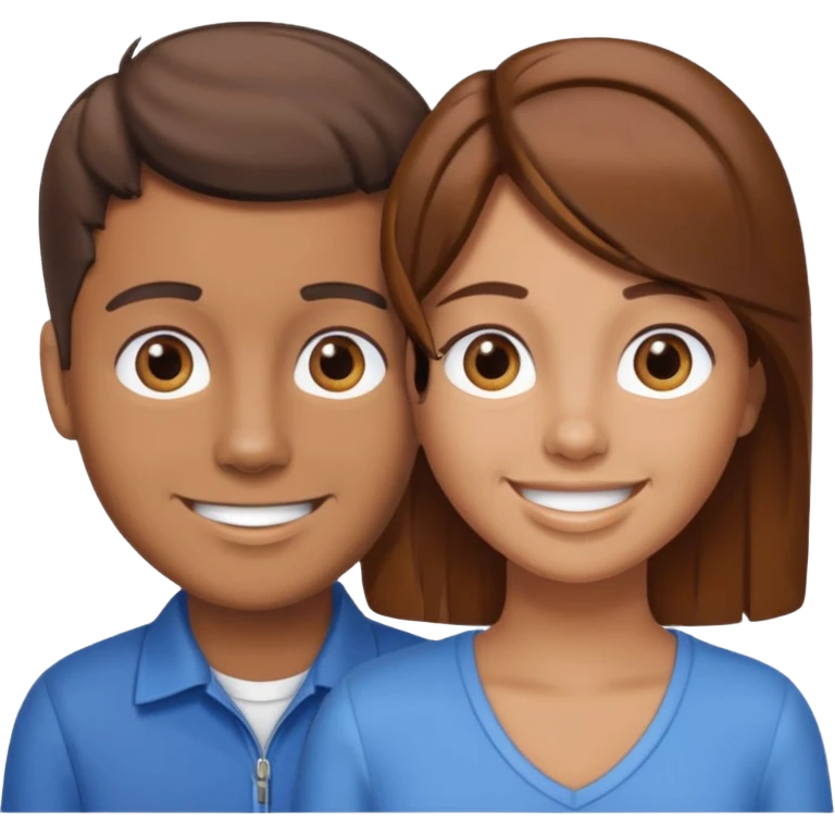 bluey bingo and a girl with brown hair brown eyes and tan emoji