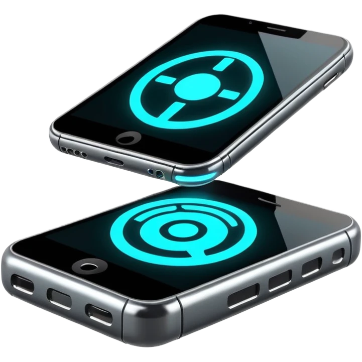 Shiny advanced futuristic Cyberpunk gadget emoji