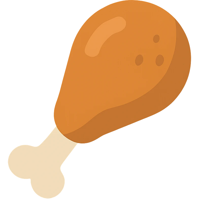 flat design style chicken thigh emoji