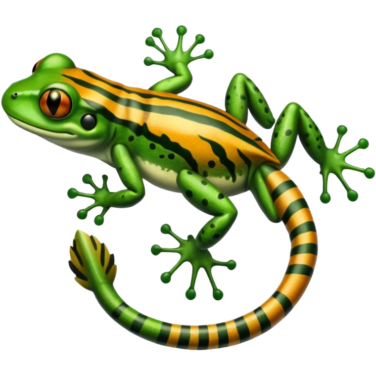 Frog with tiger body and scorpion tail emoji