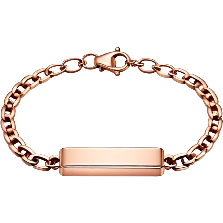 Horizontal rose gold bar bracelet with chain  emoji