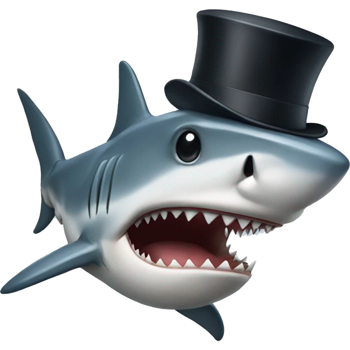 shark with tophat emoji