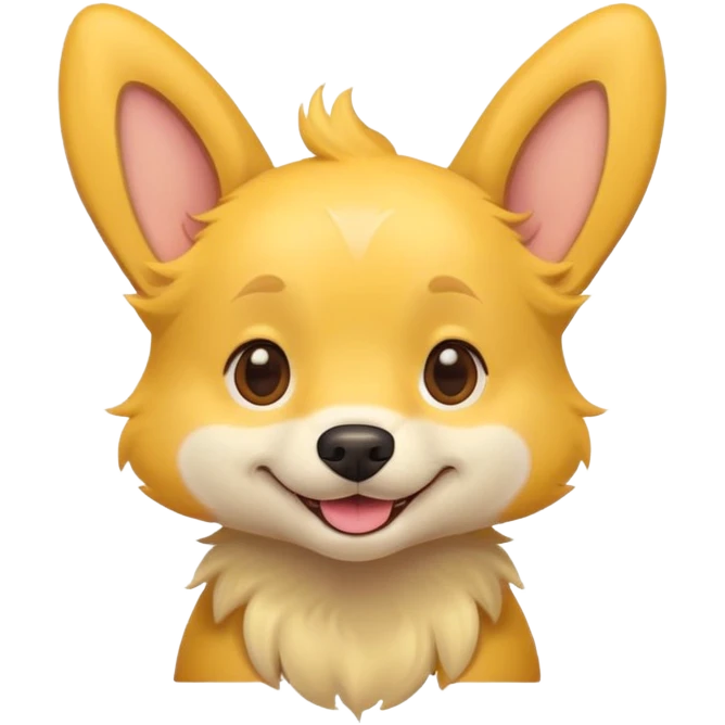 smile, yellow, cute dog ears  straight up emoji