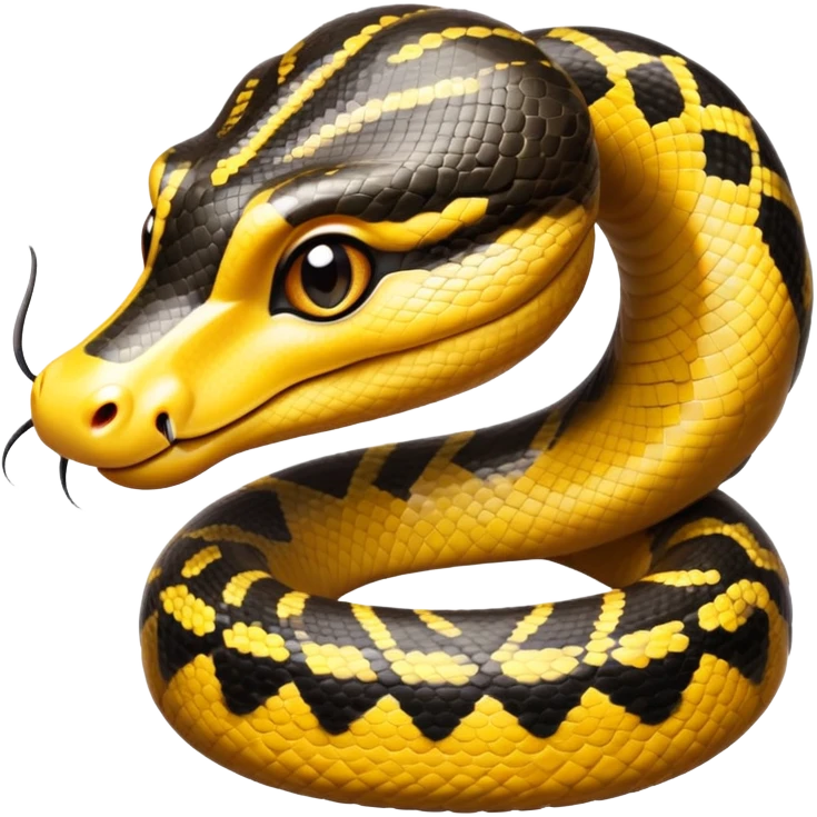 cinematic-cute-anaconda-portrait-emoji,-head-tilted-playfully-and-inquisitively,-with-a-sleek,-shimmering-body-adorned-with-detailed-scale-sriped patterns-and-round,-sparkling-eyes-full-of-wonder,-simplified-yet-irresistibly-adorable-features emoji