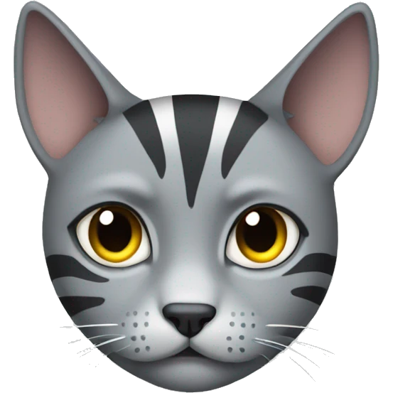 Disappointed Gray cat with striped tail  emoji