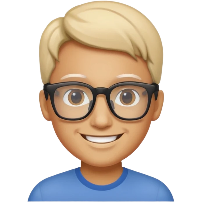 Squarer glasses and he should smile emoji