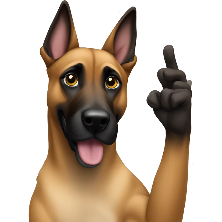 malinois say hello with hand emoji
