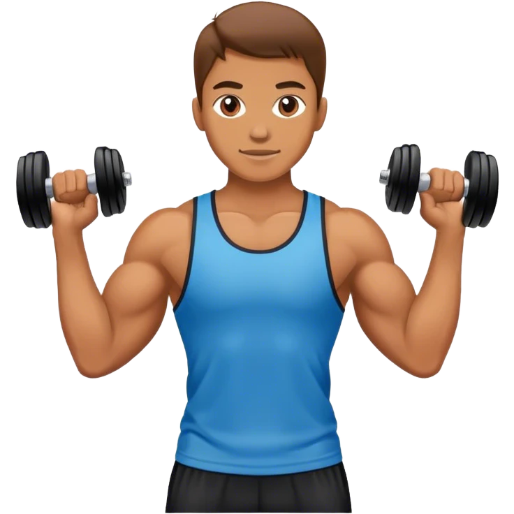 athlete holding dumbbels emoji