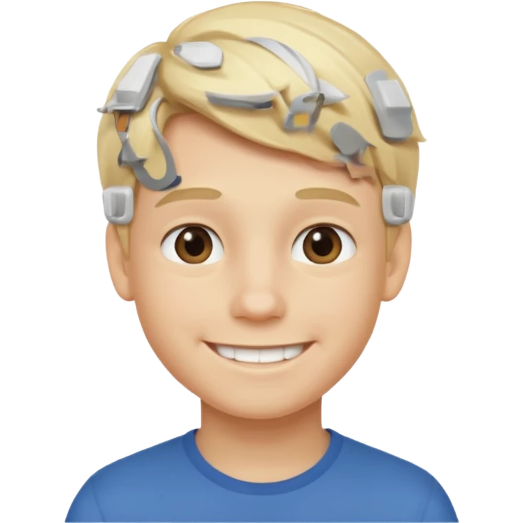A smiling boy with blonde hair emoji