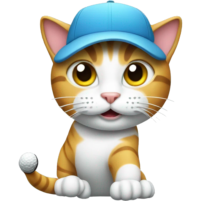 cat playing golf emoji