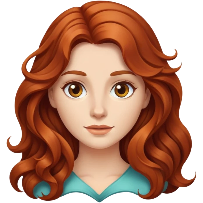 Rousse aux cheveux très long et ondulé  emoji