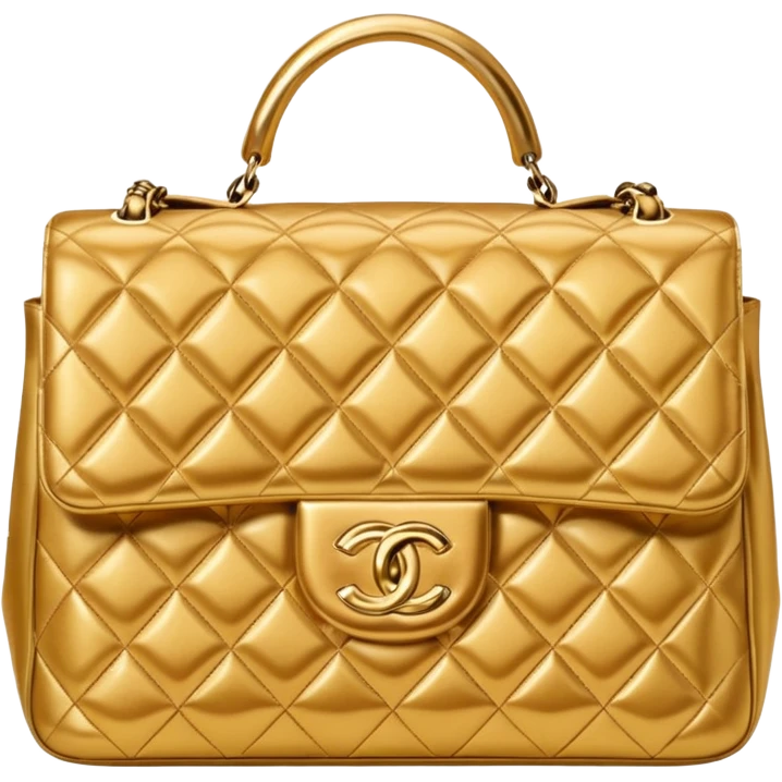chanel gold color bag emoji