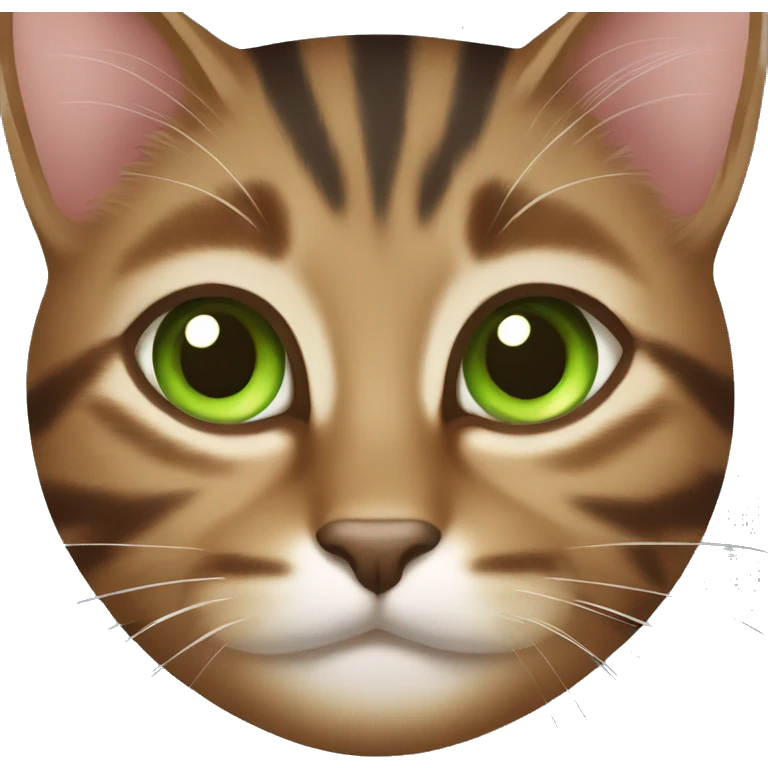 brown female tabby cat with green eyes  emoji