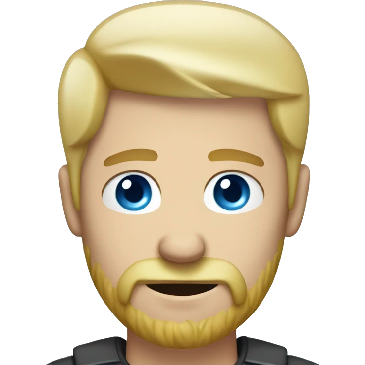 bored blond man with a light blond beard and blue eyes  emoji