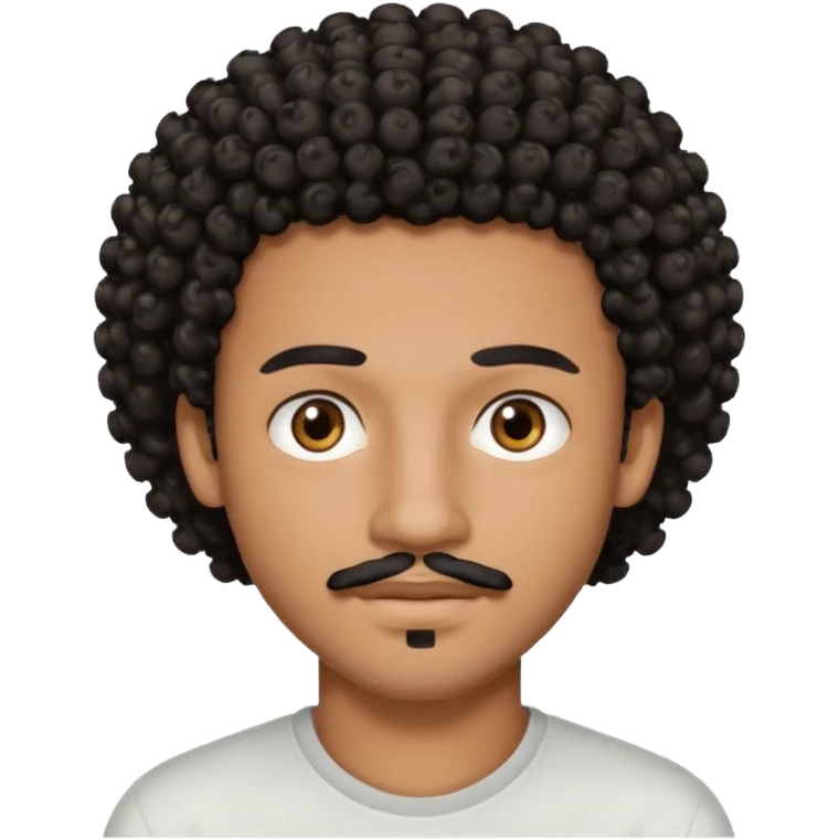 Am I black?Am I black?black curly hair brown eyes 20 years old thin mustache goatee  emoji