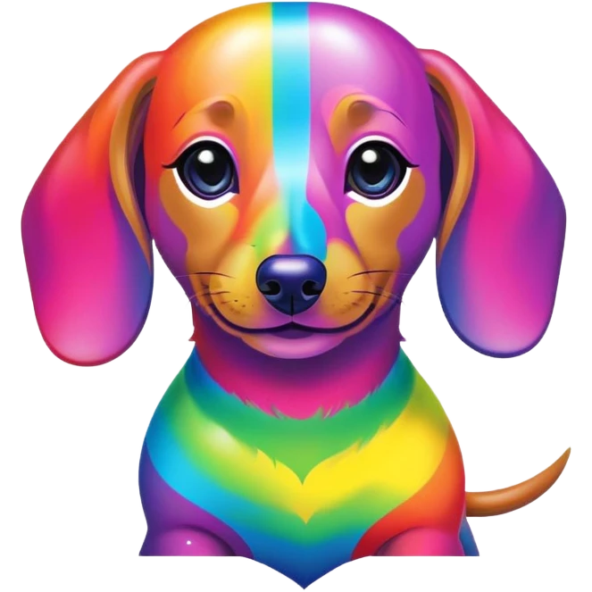 rainbow lisa frank daschund emoji