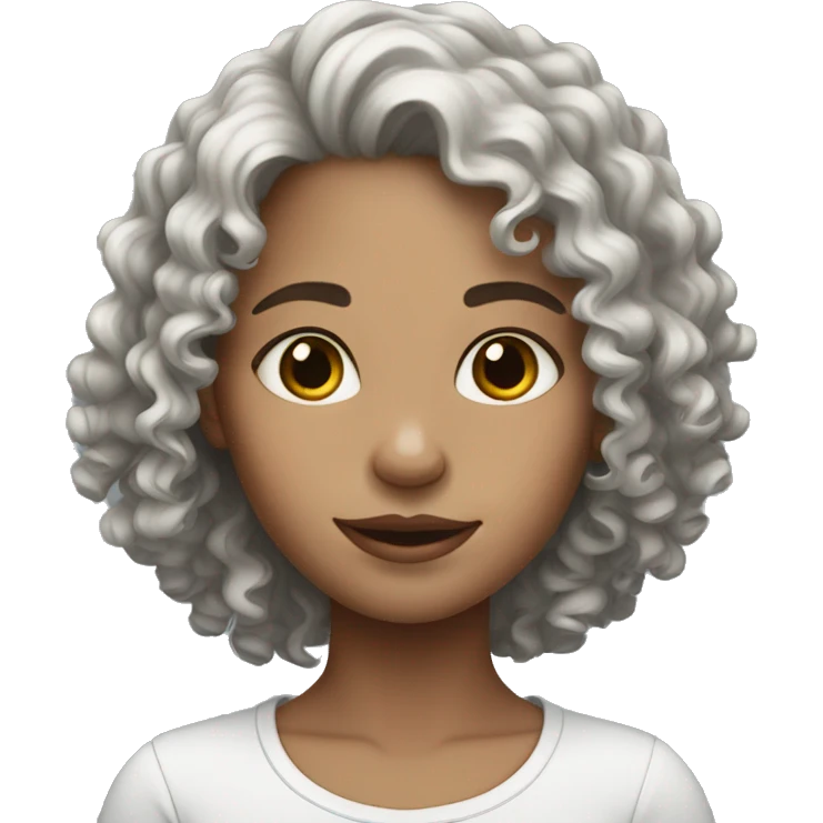 girl white skin, with brunnet curly hair emoji