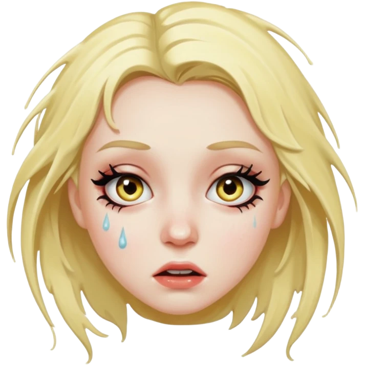 Crying alternative girl emoji