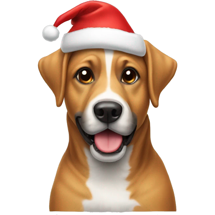 Dog with a Christmas hat on  emoji