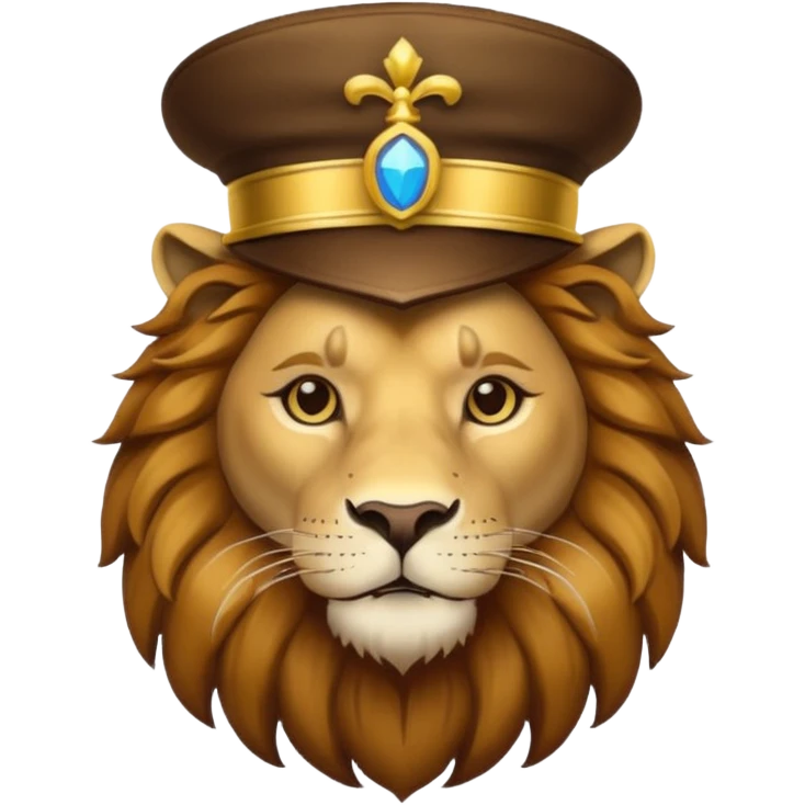 lion wearing hat emoji