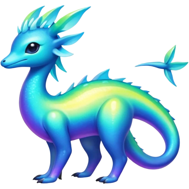 Shiny Exotic Colorful Amaura-Aurorus-Fakémon-hybrid-creature (full body)  emoji