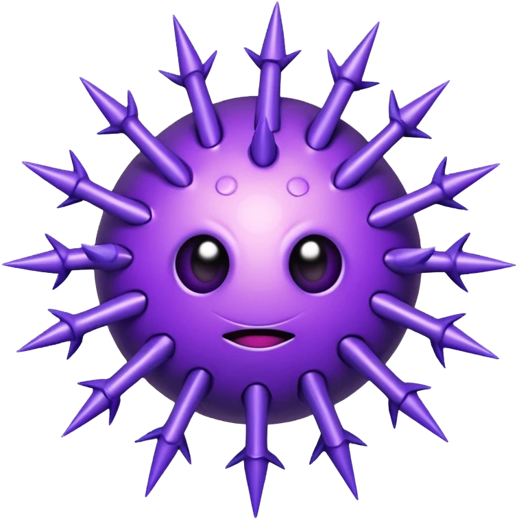 cartoon purple virus with spikes emoji