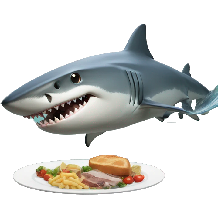 shark having dinner emoji