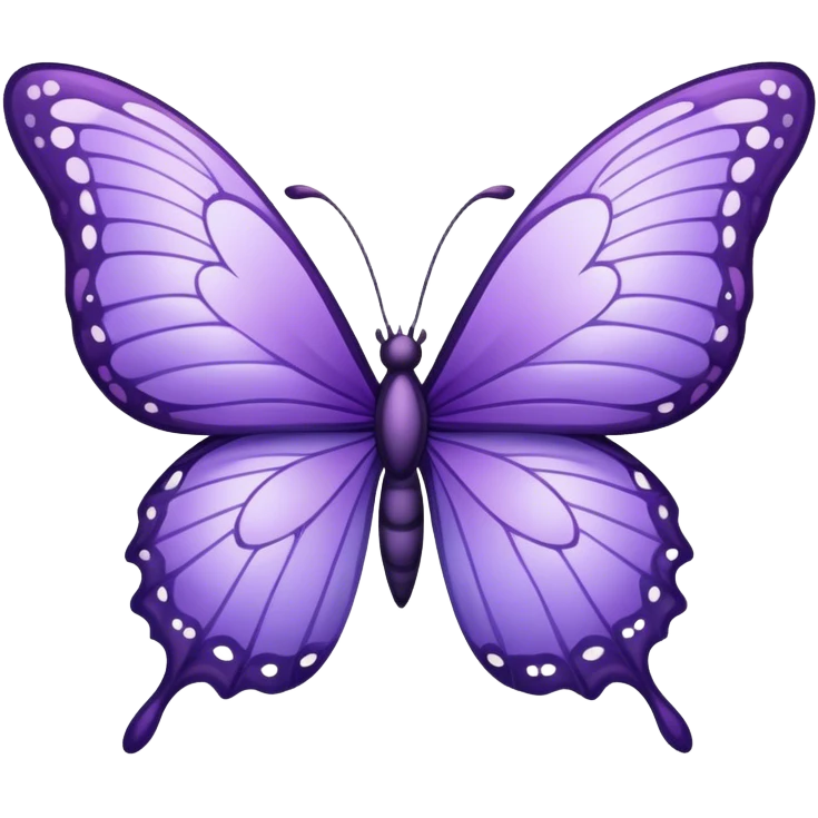  "A graceful butterfly with violet wings blending lavender, lilac, and royal purple, intricate and dreamy details." emoji