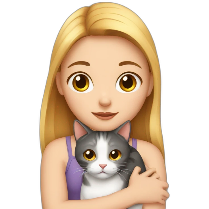 Girl with cat emoji
