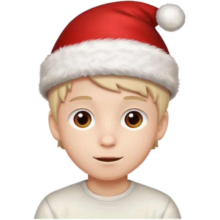Christmas hat on a cute boy head emoji