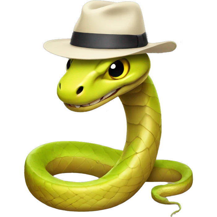 Snake wearing hat emoji