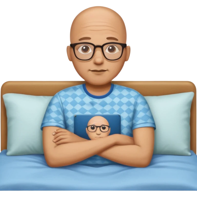 nap time laying down bald man with glasses with z emoji add shirt emoji