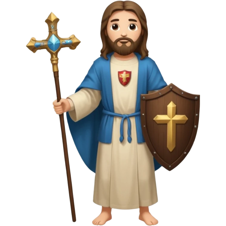 иисус  христос с щитом во весь Рост emoji