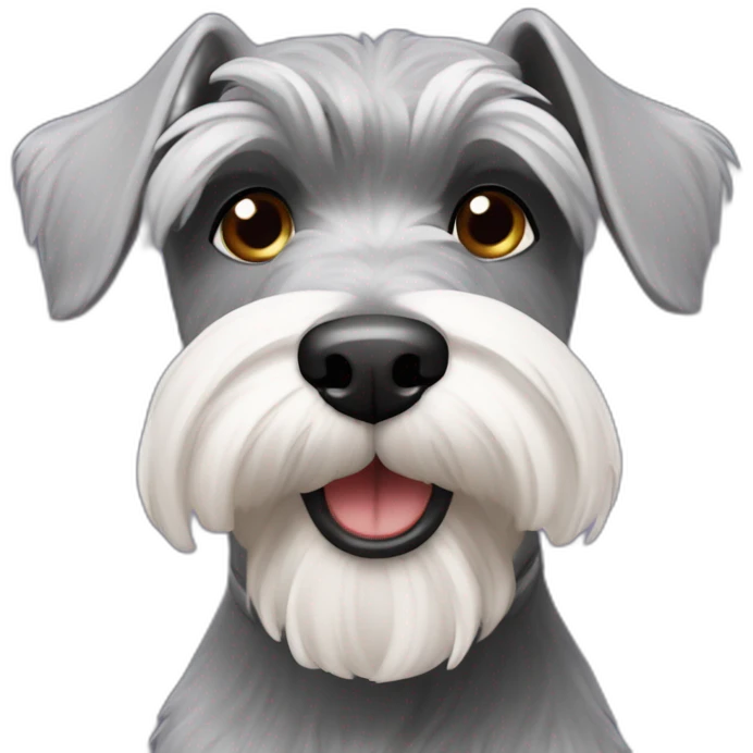Schnauzer qui dit bonjour emoji