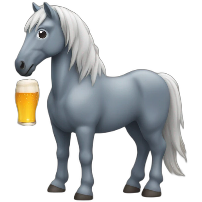 un cheval qui boit une bière  emoji