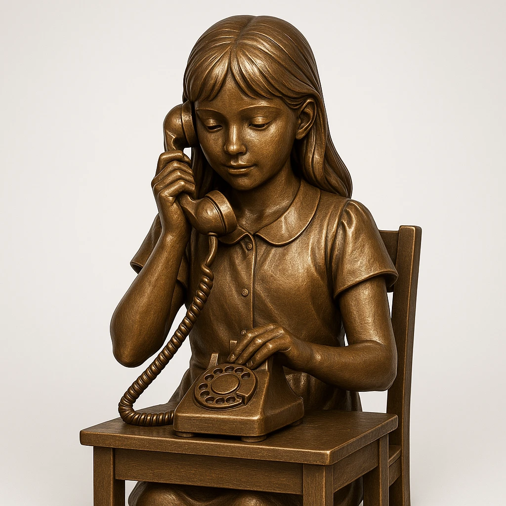 girl talking on telephone in her room emoji