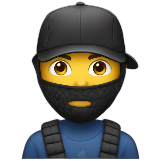 young-man-with-balaclava-and-baseball-cap emoji