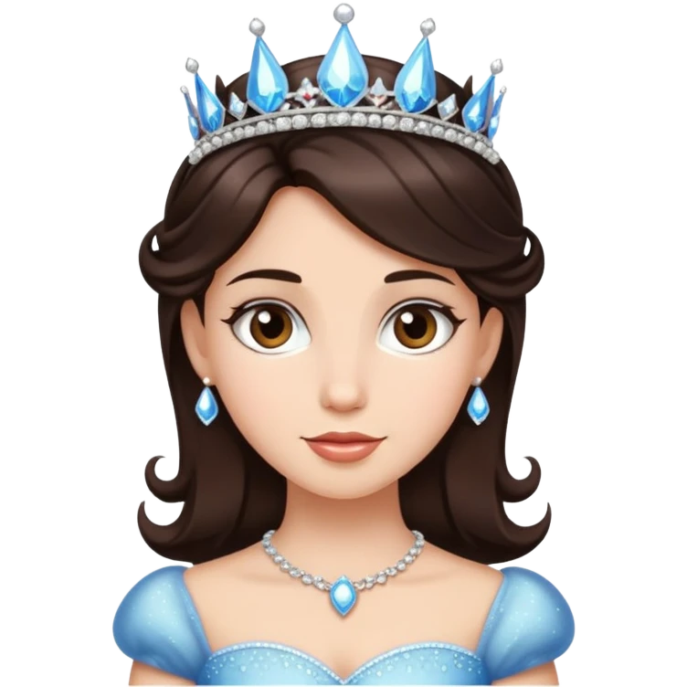 Sparkling princess with dark brown hair  emoji
