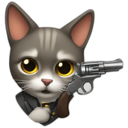 Gato con revolver  emoji