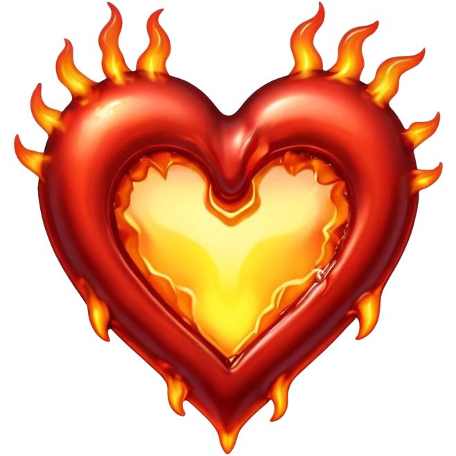 hot melting metal heart shape emoji